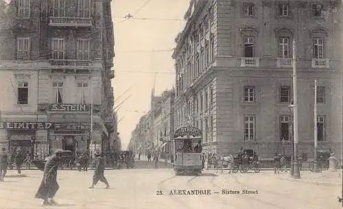 A931 Ägypten Alexandria Schwestern Straße Straßenbahn Byrrh Schild S Stein Ltd Shop Postkarte