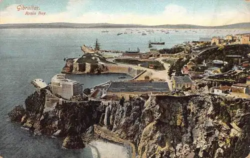 A932 Gibraltar Rosia Bay Vintage Postkarte