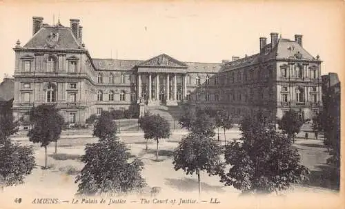 C017 Frankreich, Amiens Der Justizpalast Vintage Postkarte
