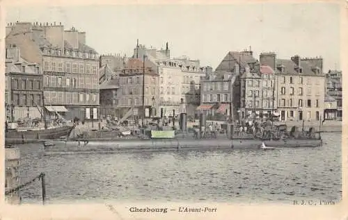 A912 Frankreich 1904 Cherbourg L'Avant Hafen Dampfschiff Vintage Postkarte