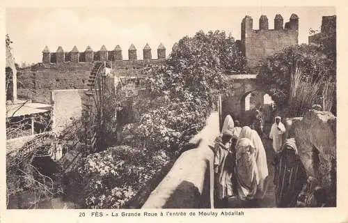 A933 Marokko Fes Grande Roue l'entree de Moulay Abdallah Vintage Postkarte