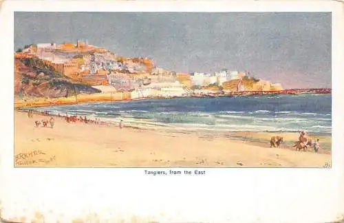 A933 Marokko Tanger aus dem Osten Kunst von B Richter Vintage Postkarte