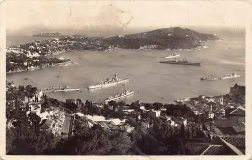 A912 Frankreich L'Escadre en Rade de Villefrance et Cap ferrat Schiffe RPPC Postkarte