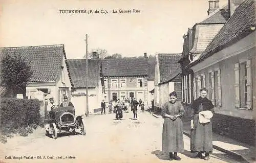 A912 Frankreich Tournehem La Grosse Rue Auto Cafe Vintage Postkarte