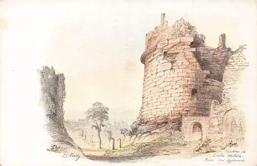 A935 Italien Rom Roma Grab von Caecilia Metella Via Appia Litho Postkarte