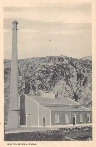 A933 Portugal Electric Central Fayal Faial Island Industrial Vintage Postkarte