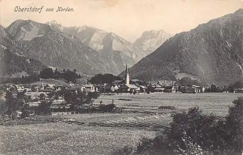 L343 Deutschland 1908 Oberstdorf vom Nordberg alte Postkarte