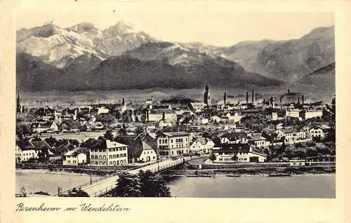 L342 Deutschland Rosenheim mit Wendelstein Vintage Postkarte