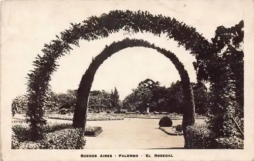 A936 Argentinien Buenos Aires Palermo El Rosedal RPPC Vintage Postkarte