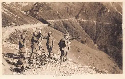 A936 Italien L'occhio della notte Soldaten Infanterie Signallampe Postkarte