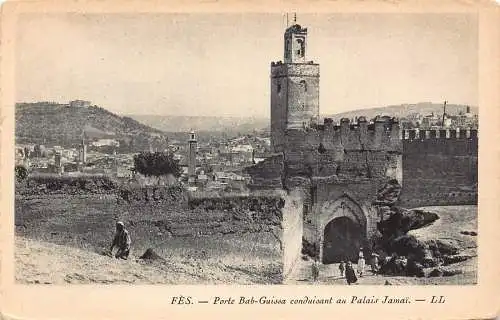 A932 Marokko Fes Porte Bab Guissa conduisant au Palais Jamai Palace Postkarte