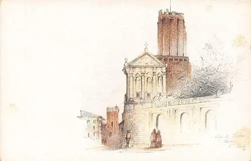 A935 Italien Rom Roma Torre delle Milizie Turm Litho Vintage Postkarte