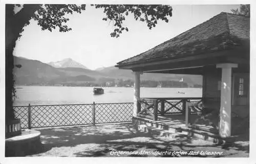 L343 Deutschland Tegernsee Strandpartie gegen Bad Wiessee RPPC Vintage Postkarte