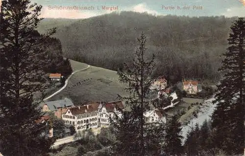 L344 Deutschland 1907 Schönmünenzach i Murgtal Partie b der Post Post Post Postkarte