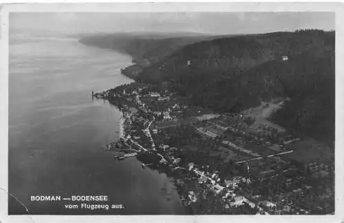 L345 Deutschland Bodman Bodensee Luftbild Vintage Postkarte