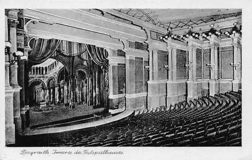 L343 Deutschland Bayreuther Festspielhaus Innenausstattung Vintage Postkarte