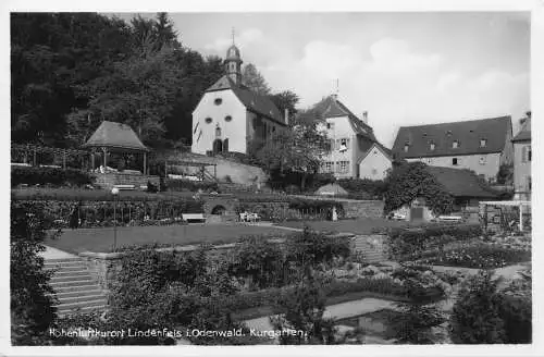 L345 Deutschland Höhenluftkurort Lindenfels i Odenwald Kurgarten RPPC Postkarte