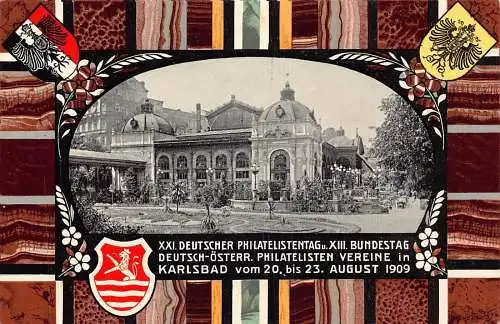 Tschechien Karlsbad Karlsbad 1909 Philatelistische Ausstellungspostkarte