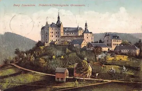 L011 Deutschland Burg Lauenstein Faenkisch Thüringische Burg Vintage Postkarte