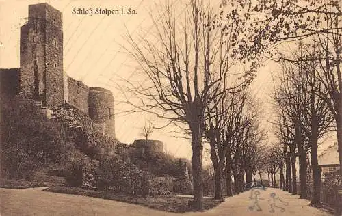 L012 Deutschland 1929 Schloss Lok Stolpen Dresden Vintage Postkarte