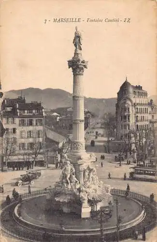 C027 Frankreich, Marseille Fontaine Cantini Vintage Postkarte