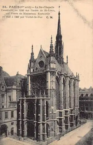 C027 Frankreich, Paris La Ste-Chapelle Vintage Postkarte