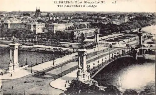 C028 Frankreich, Paris Die Alexander III. Brücke Vintage Postkarte