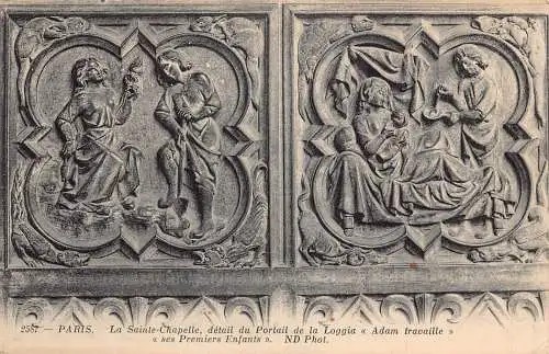 C028 Frankreich, Paris La Sainte-Chapelle Detail du Portail Vintage Postkarte