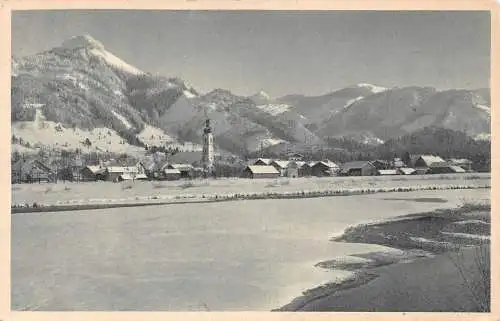 L012 Deutschland Lenggries Oberbayern Winterlandschaft Vintage Postkarte