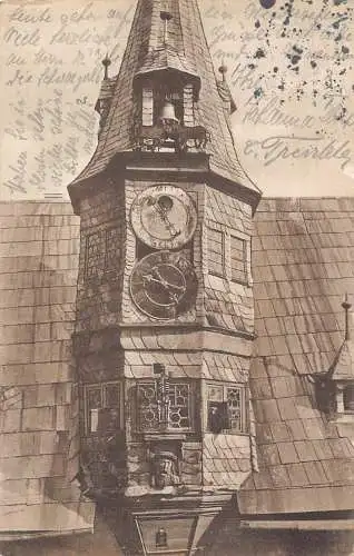 L181 Deutschland 1930 Ochsenfurt am Main Kunst-Uhr Rathaus Uhrturm Postkarte