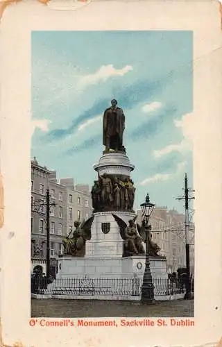 L177 Irland 1911 O'Connell's Monument Sackville St Dublin Vintage Postkarte