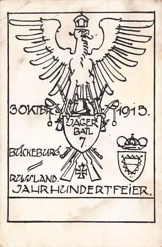 L407 Deutschland 1915 Jagerschläger. 7 Bucheburg Russland Jahrhundertfeier Postkarte