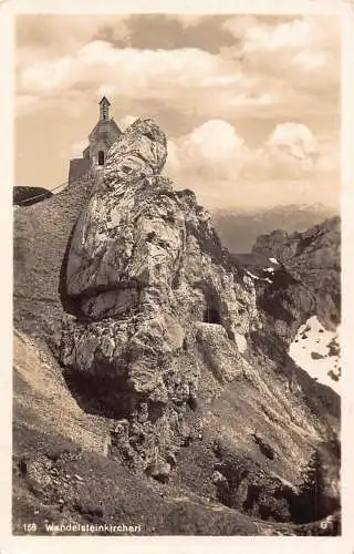 L181 Deutschland 1944 Wendelsteinkircherl Kirche auf Klippe Vintage Postkarte