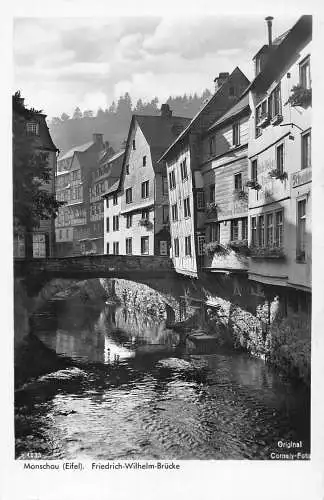L181 Deutschland Monschau Friedrich-Wilhelm Brücke Vintage Postkarte