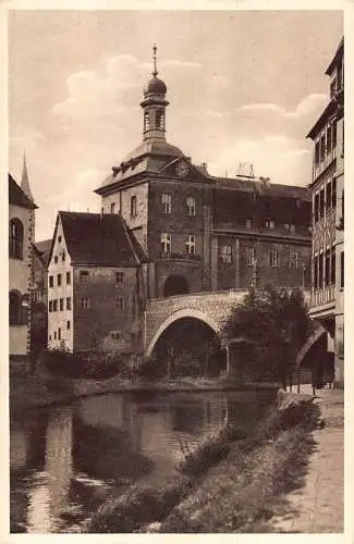 L194 Deutschland Bamberger Rathaus Rathaus Brücke Vintage Postkarte
