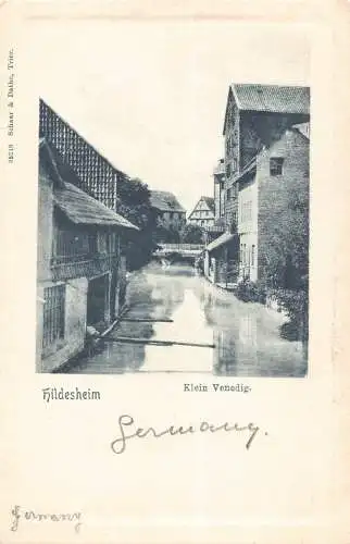 L014 Deutschland Hildesheim Klein Venedig Haus Vintage Postkarte