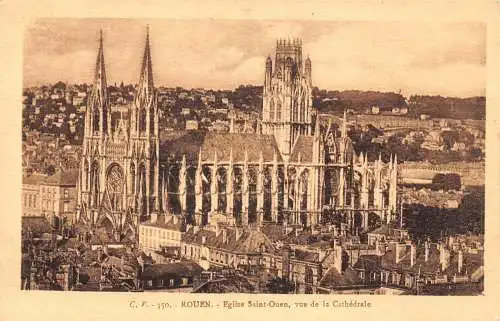 C032 Frankreich, Rouen Eglise Saint-Ouen Vintage Postkarte