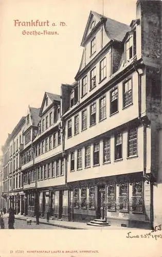 L014 Deutschland Frankfurt Goethe Haus Haus Vintage Postkarte