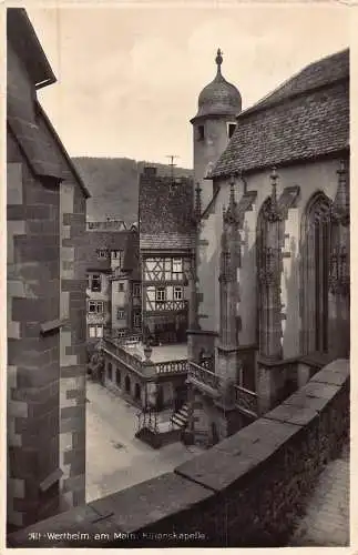 L349 Deutschland 1942 Alt Wertheim am Main Kilianskapelle Kapelle Vintage Postkarte