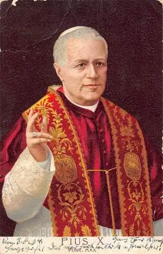 L407 Vatikan Papst Pius X 1904 alte Postkarte
