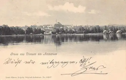 L345 Deutschland 1902 Gruss aus Diessen am Ammersee Vintage Postkarten