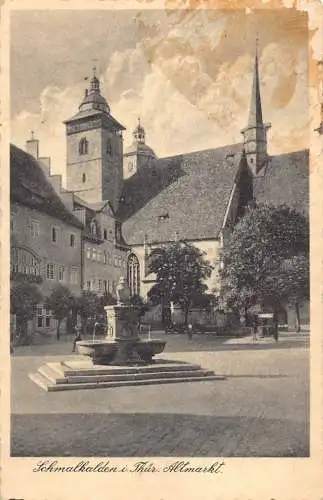 L349 Deutschland 1943 Schmalkalden i Thür Alt Markt Vintage Postkarte