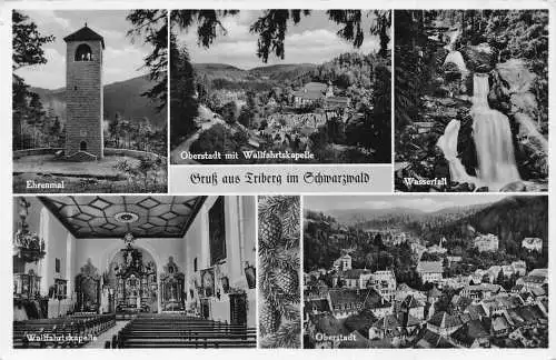 L346 Deutschland Gruss aus Triberg im Schwarzwald Wasserfall Oberstadt Turm Postkarte