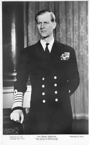 L407 British Royalty HRH Duke of Edinburgh RPPC Vintage Postkarte