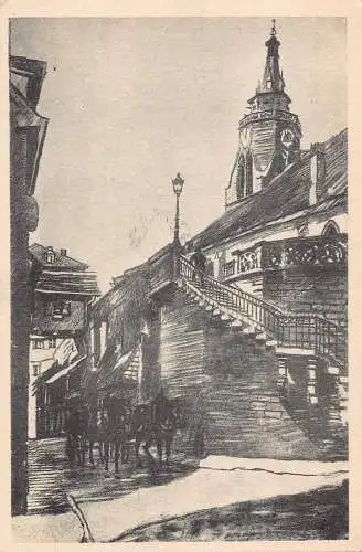 L349 Deutschland Tübingen Kirchstaffel Vintage Postkarte