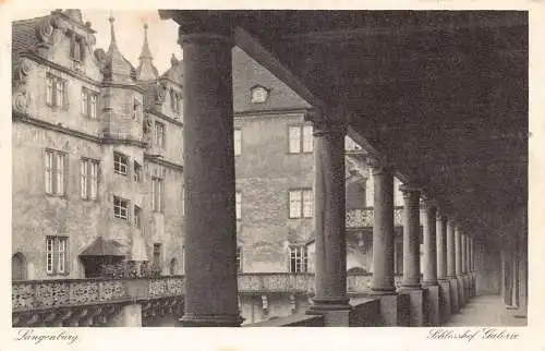 L346 Deutschland Langenburg Schlosshof Galerie Schloss Innenraum Vintage Postkarte