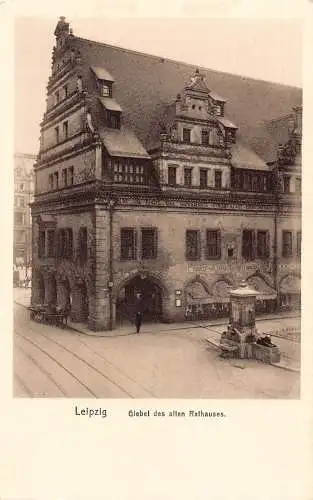 L350 Deutschland Leipzig Giebel des alten Rathauses Rathaus Vintage Postkarte