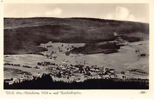L346 Deutschland Blick vom Asenturm 1024 m auf Bischofgruen RPPC Postkarte