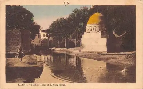 A915 Ägypten Scheichs Grab im Dorf El-Marg Vintage Postkarte