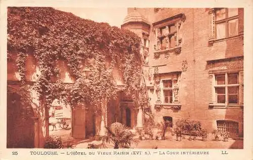 C021 Frankreich, Toulouse L'Hotel du Vieux Raisin Vintage Postkarte